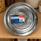 GE GE68C sealed four-pack chrome drip bowls in kitchen setting 3; AI-generated lifestyle illustration