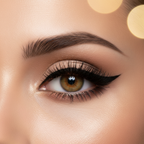 Close-up of dramatic black eyeliner along the lash line