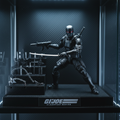 Hasbro G.I. Joe Classified Series Snake Eyes 6-inch action figure on dark collector display shelf — More4less Outlet