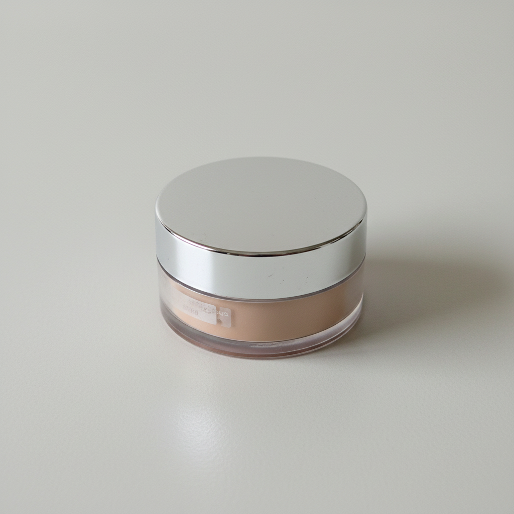 Mary Kay Mineral Powder Foundation 0.28 oz jar, elevated studio view