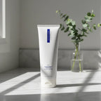 Medical grade ZO Skin Health Oilacleanse cleanser in upscale spa bathroom with eucalyptus minimalist aesthetic
