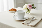 Bernardaud Organza teacup on elegant breakfast table setting lifestyle