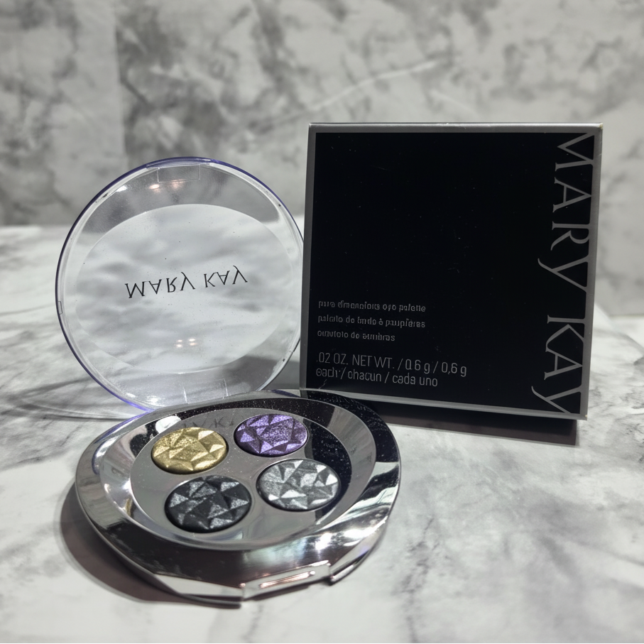 Mary Kay Pure Dimensions Paris Starlight eyeshadow palette flat lay marble luxury beauty editorial lifestyle
