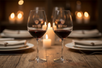 Riedel 002 crystal red wine glasses elegant dinner table crimson Malbec candlelight — More4less Outlet