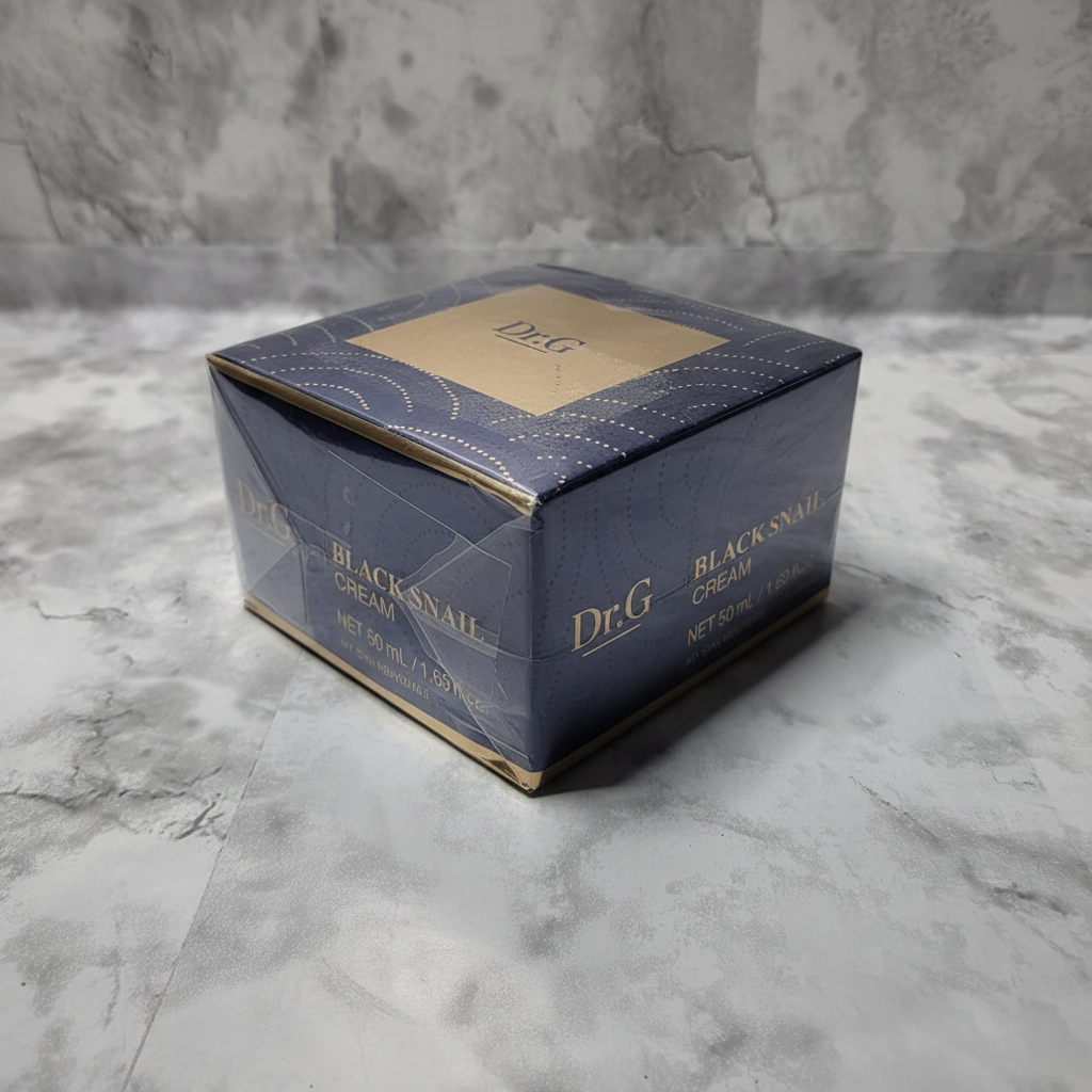 Close view of Dr.G Black Snail Cream 50 mL retail box