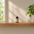 Distant Wiley's Finest Peak DHA bottle on a shelf in a bright room