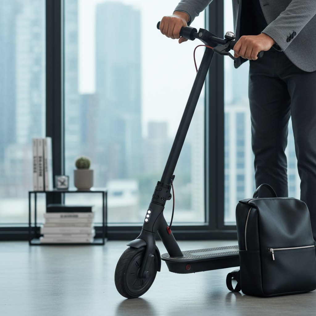 Person folding black kick scooter compact showing quick-fold mechanism — Mongoose Force 4.0 portability feature — More4less Outlet