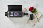 Houdini Wine Aerator gift flatlay on white marble with retail box rose and linen napkin - More4less Outlet