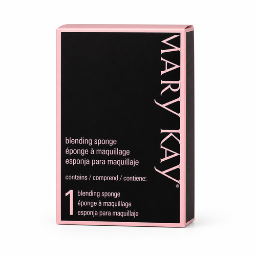 AI-generated studio photo of the Mary Kay Blending Sponge retail box