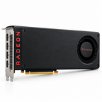 AI-styled AMD Radeon RX 480 graphics card, angled view on a white background