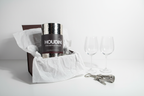 Houdini by Rabbit hammered stainless steel wine bottle chiller displayed as gift with wine glasses and corkscrew – More4less Outlet