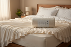 Eden Home cream garment washed sheets spread on plush mattress with soft morning light in modern bedroom