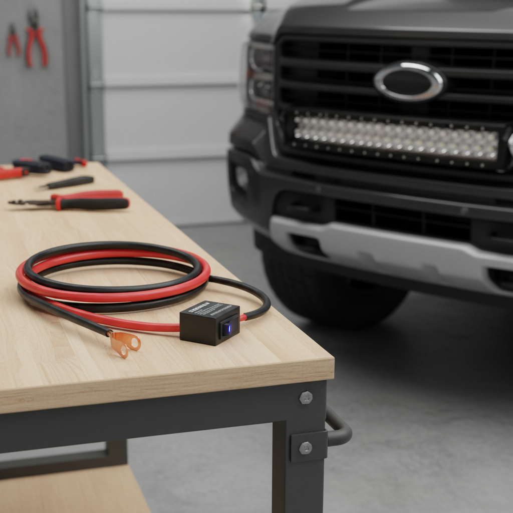 Sylvania wiring harness black relay rocker switch ring terminal connectors garage workbench LED light bar truck bumper automotive installation - More4less Outlet