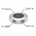 Mouse Jigger LZD-Q1 button diagram with labeled power, play/pause, lighting, and timer controls