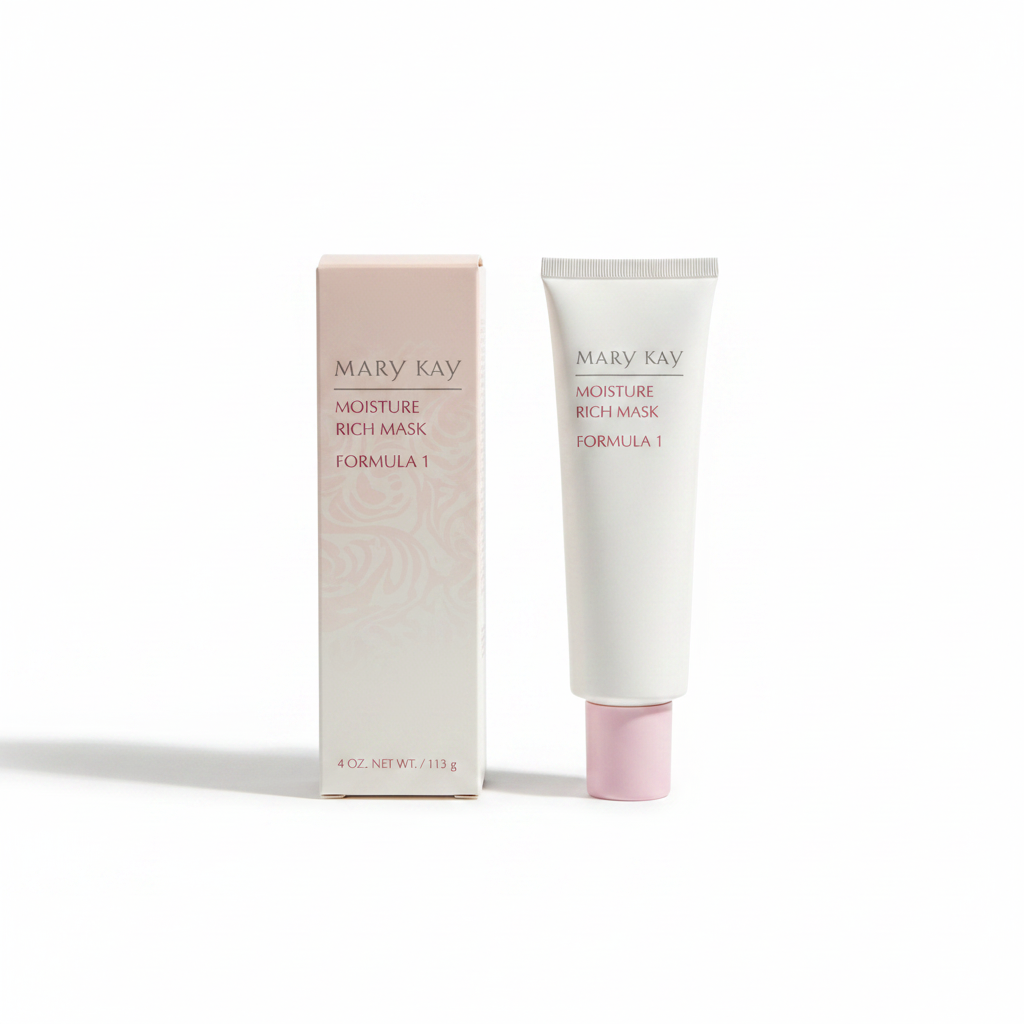 AI-generated contextual image of Mary Kay Moisture Rich Mask Formula 1 Cream Mask 4 oz on a white background