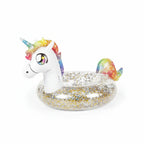 PoolCandy Glitter Unicorn pool tube fully inflated clean white studio background