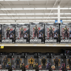 G.I. Joe Classified Series Akiko figure in original box on a retail toy store shelf among other G.I. Joe Classified Series figures — More4less Outlet
