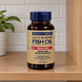Wiley's Finest Peak DHA bottle on a wooden shelf