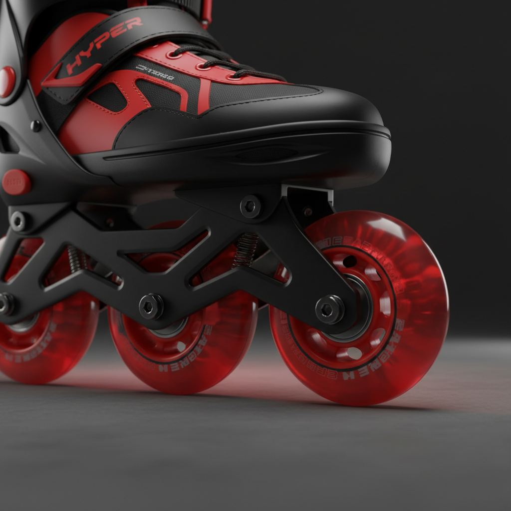 Hyper 2-in-1 convertible skate close-up chassis mechanism ABEC bearings PVC wheels detail shot - More4less Outlet