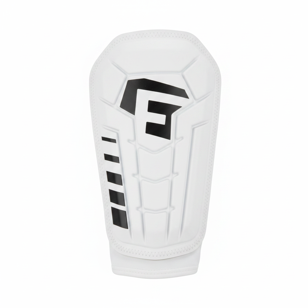 Close-up detail of G-Form Pro-S Vento Shin Guards Large white SmartFlex geometric panel pattern on white background