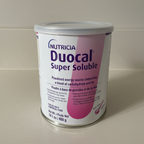 Nutricia Duocal Super Soluble 400 g can on a neutral countertop