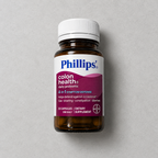 Top-down flat lay view of the Phillips' Colon Health Daily Probiotic bottle