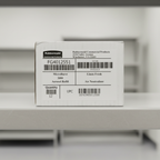 Rubbermaid Commercial Microburst 3000 Linen Fresh refill case on a clean utility shelf
