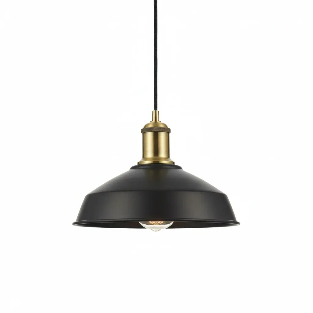 Globe Electric Robin satin black pendant light clean white studio background