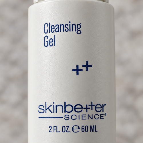 Close-up of skinbetter science Cleansing Gel bottle label detail