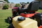 Stens 125-260 fuel cap with Kelch gauge installed on Murray lawn tractor fuel tank in suburban backyard - More4less Outlet
