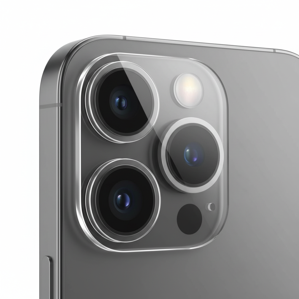 LAUT Camera Ring Protector installed on iPhone 17 Air camera module showing transparent seamless fit
