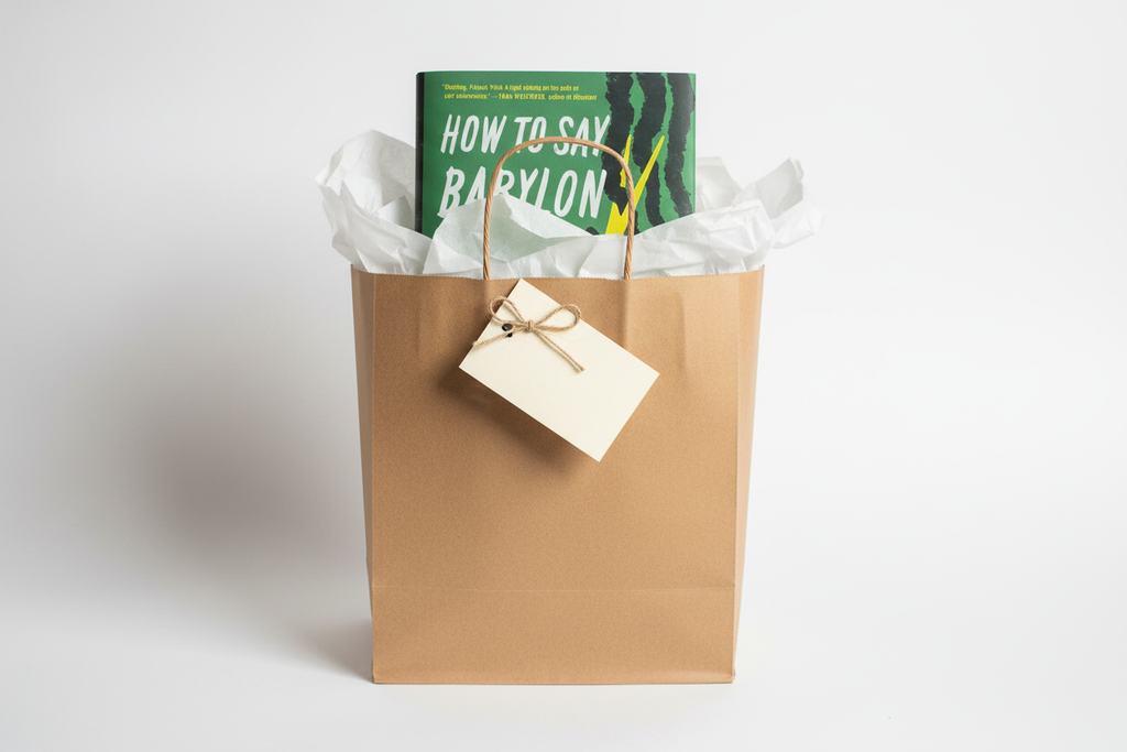 How to Say Babylon by Safiya Sinclair hardcover as gift in kraft paper bag with tissue paper and card – More4less Outlet