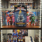 Power Rangers Retro-Morphin Ninjor figure displayed on collector shelf with other Power Rangers figures — More4less Outlet
