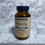 AI-generated contextual image of Wiley's Finest Peak EPA Wild Alaskan Fish Oil 60 Softgels at a gentle three-quarter angle