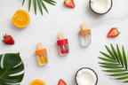 Spascriptions Fruit Glow lip oil 3-pack minimalist flat lay peach strawberry coconut marble — More4less Outlet