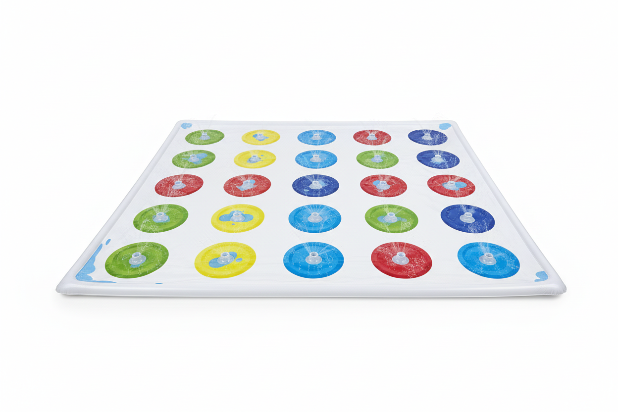 Twister Splash game mat fully laid out clean white studio background color spots visible