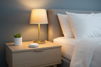 Airthings Wave Mini Air Quality Monitor on bedroom nightstand – indoor air quality sensor for home – More4less Outlet