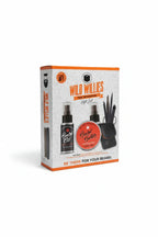 Wild Willies The Wingman Beard Grooming Gift Set retail box on clean white studio background