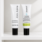 Mary Kay Acne Treatment Gel 5% tubes displayed on a clean bathroom shelf