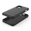Studio shot of black OtterBox Commuter Series case showing two-piece polycarbonate shell and rubber slipcover construction