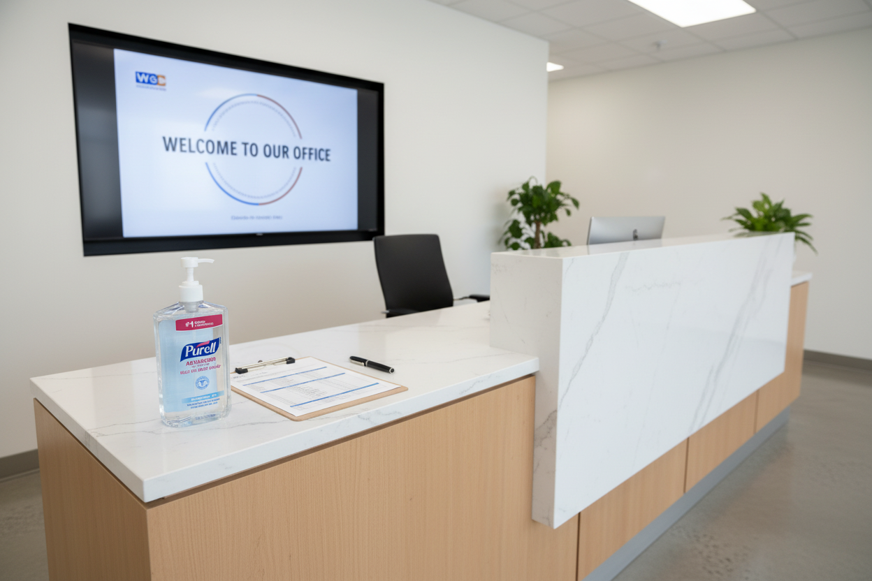 Purell hand sanitizer office reception desk cleanliness safety display — More4less Outlet