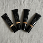 Mary Kay CC Cream five shades fanned out on linen showing full shade range – lifestyle photo, More4less Outlet