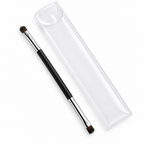 AI-generated studio photo of the Mary Kay Dual-Ended Eye Definer and Eye Crease Brush with its clear travel sleeve