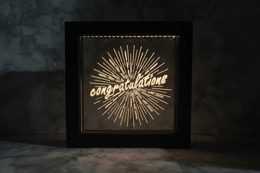 Simplee Adesso Congratulations LED light box close-up hero glow shot