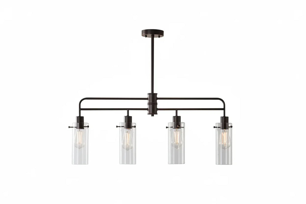 Better Homes and Gardens 4-light bronze island pendant clean white studio background