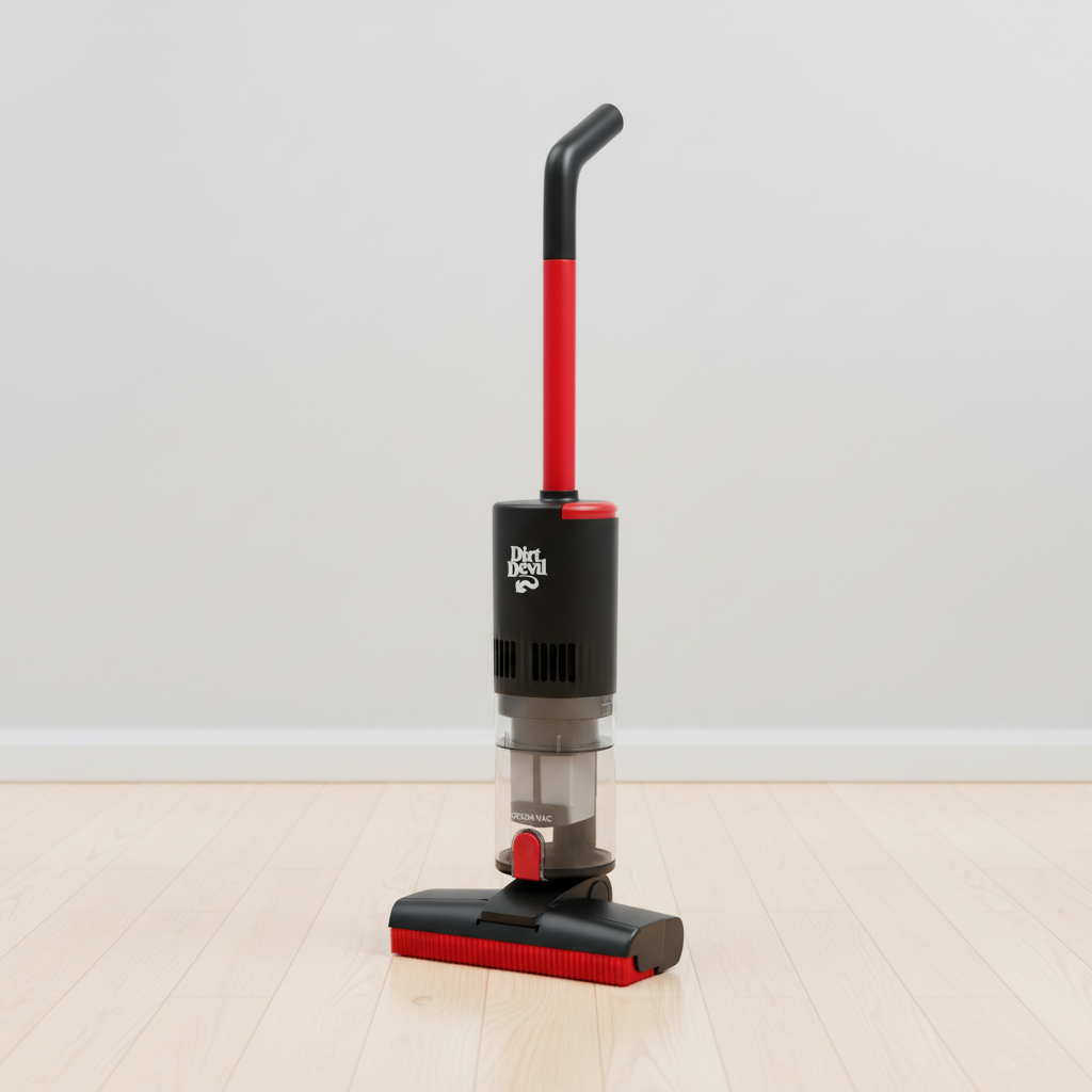 Dirt Devil Broom Vac BD45000V at a slight angle on a clean hard floor