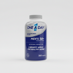 One A Day Men’s 50+ Complete Multivitamin 300-tablet bottle on a neutral studio surface