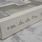 Close-up of dirt-proof snow-proof drop-proof protection icons on LifeProof NEXT packaging