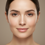 Close-up of a woman's clean, balanced, shine-free complexion with healthy glowing skin
