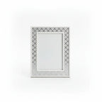 Malden Luxury Collection silver glitter diamond frame in bright studio setting on white surface, detailed sparkle texture visible